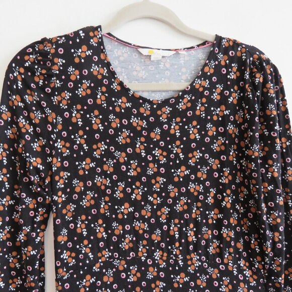 BODEN Crew Neck Jersey Midi Dress in Ditsy Dotty Floral Fall Cottagecore US 4P - Picture 12 of 15